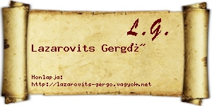 Lazarovits Gergő névjegykártya