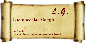 Lazarovits Gergő névjegykártya